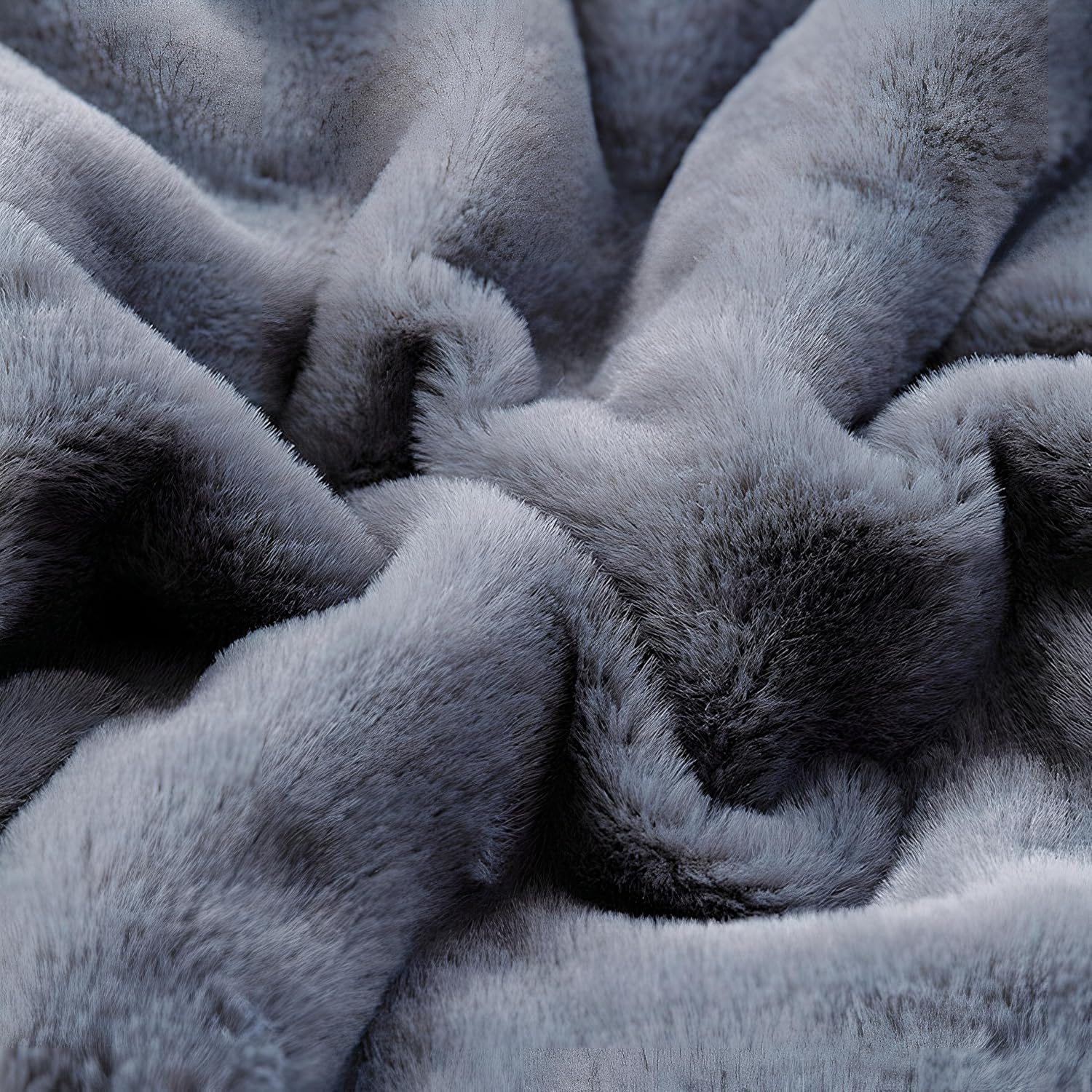 UKELER Soft Faux Fur Throw Blanket Large Solid Reversible Shaggy Blanket Plush Thick Fluffy