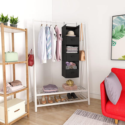 MAX Houser 6 Tier Shelf Hanging Closet Organizer, Closet Hanging Shelf with 2 Sturdy Hooks for