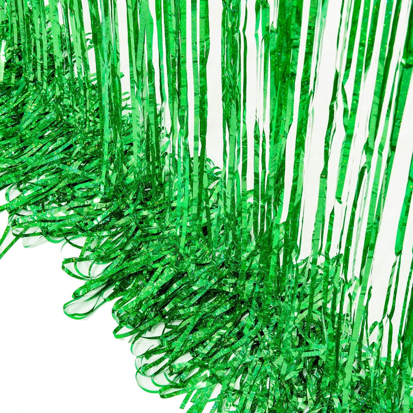 BRAVESHINE Tinsel Foil Fringe Curtains - 2 Pack 3.2 x 8.2 ft Metallic Photo Booth Streamer
