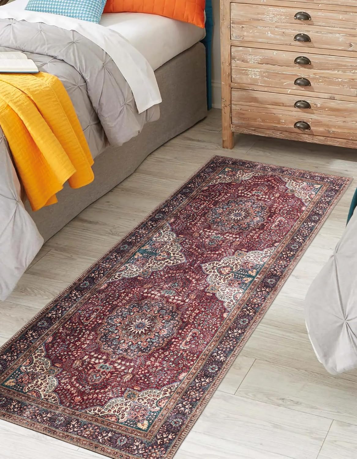 Keen Home Design 2x10 Rug - Machine Washable Runner Rug with Non-Slip Backing, Ideal for Hallway