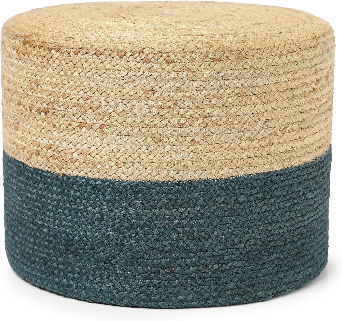 REDEARTH · Cylindrical Pouf Foot Stool Ottoman - Jute Braided Pouffe Poof Accent Sitting Footrest
