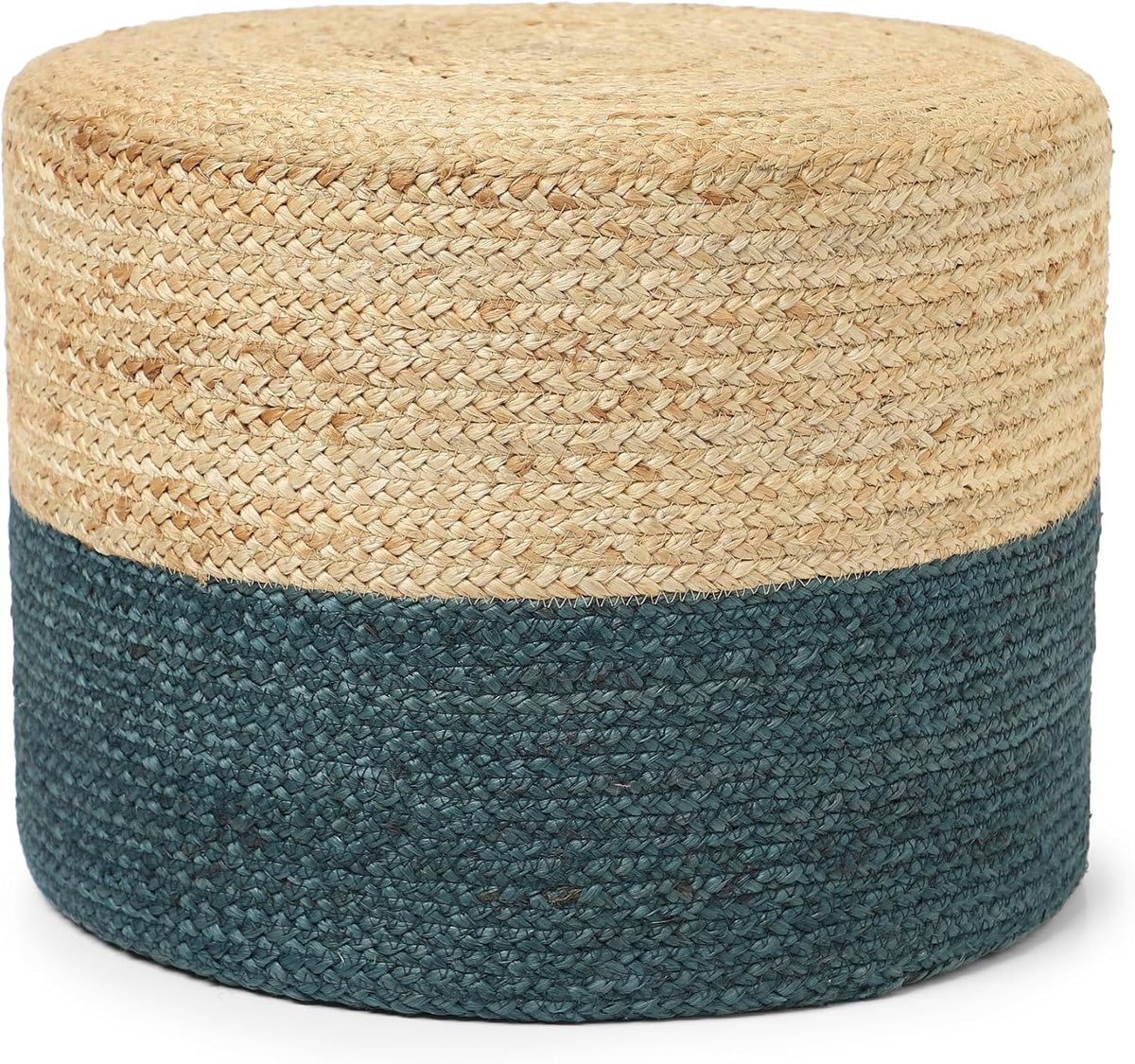 REDEARTH · Cylindrical Pouf Foot Stool Ottoman - Jute Braided Pouffe Poof Accent Sitting Footrest