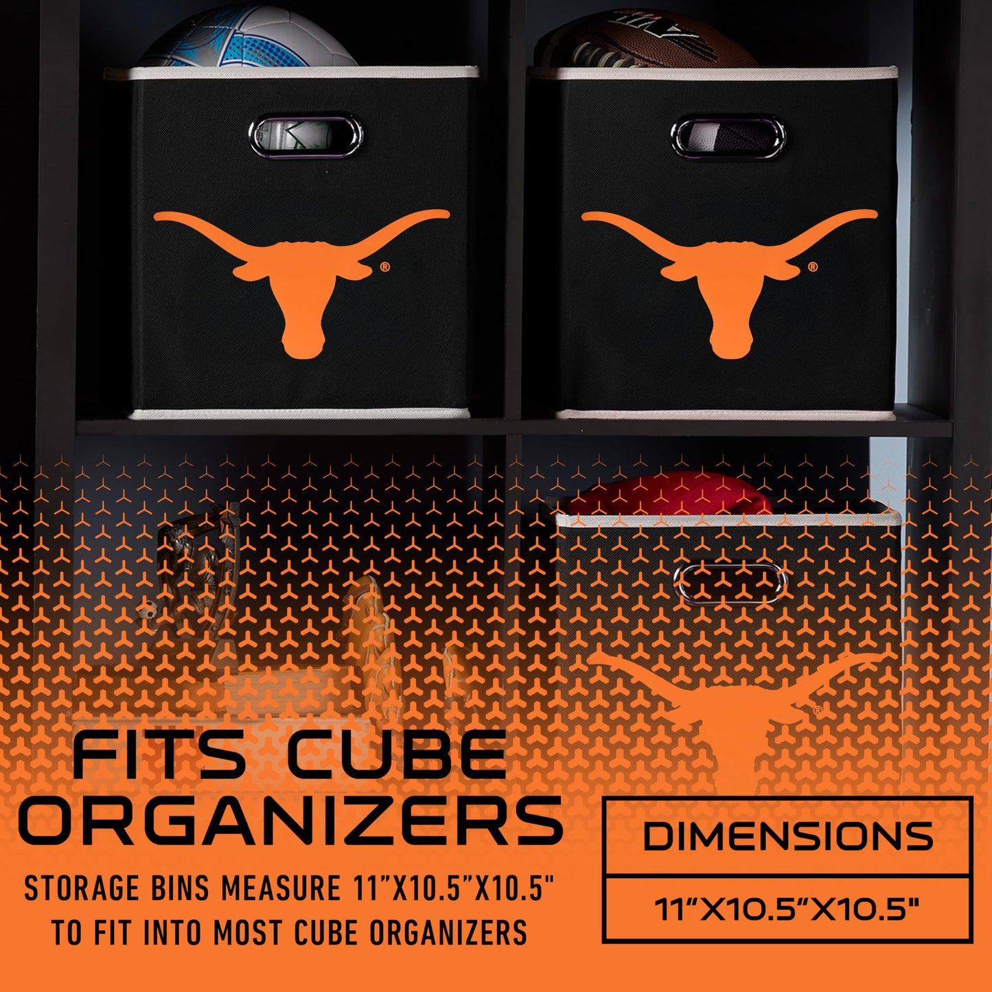 Franklin Sports NCAA Storage Bin - Cube Organizer - Texas