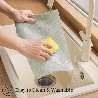 Leetaltree Mint Cream Placemats Set of 6 - Heat Resistant Non-Slip Place mats for Dining Table