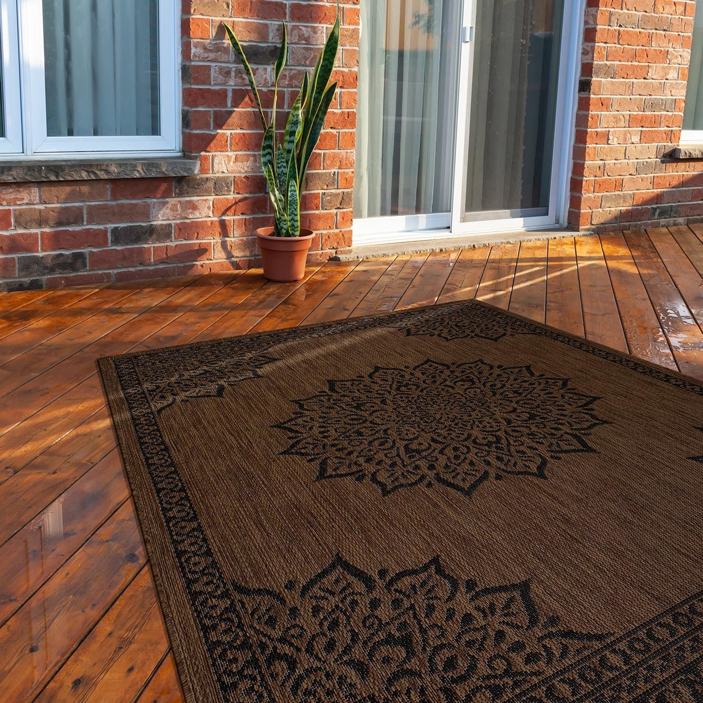 CAMILSON Outdoor Rug, Modern Area Rugs for Indoor and Outdoor Patios, Kitchen and Hallway mats