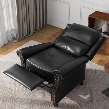 UIXE Pushback Recliner Chairs Set of 2, PU Leather Armchair Push Back Accent Chair, Rivet Trim Club