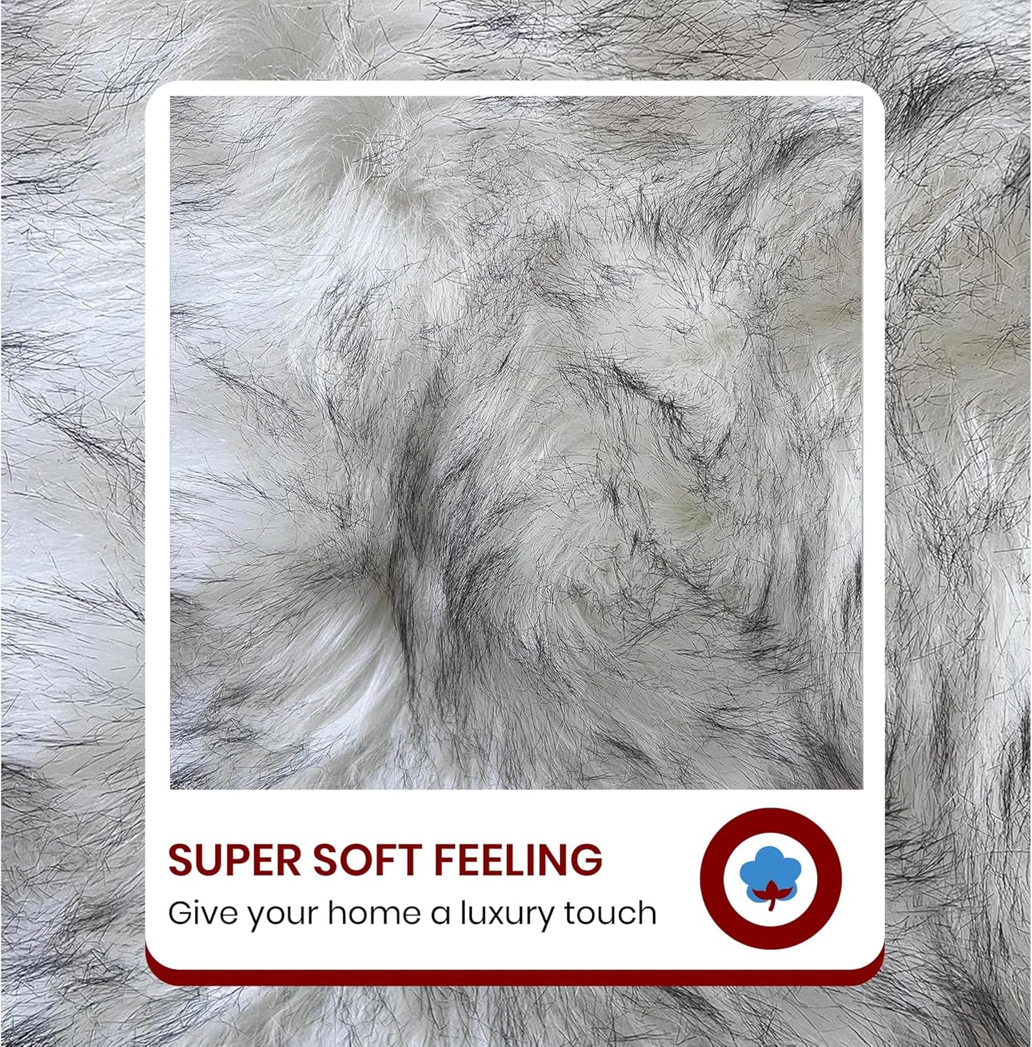 LAMBZY Faux Sheepskin Hypoallergenic Free Shape Silky Shag Rug, Luxury Shaggy Plush Carpet for