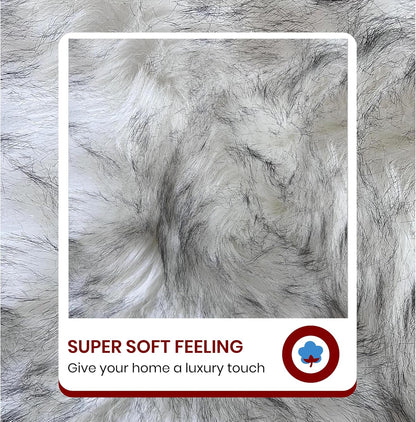 LAMBZY Faux Sheepskin Hypoallergenic Free Shape Silky Shag Rug, Luxury Shaggy Plush Carpet for