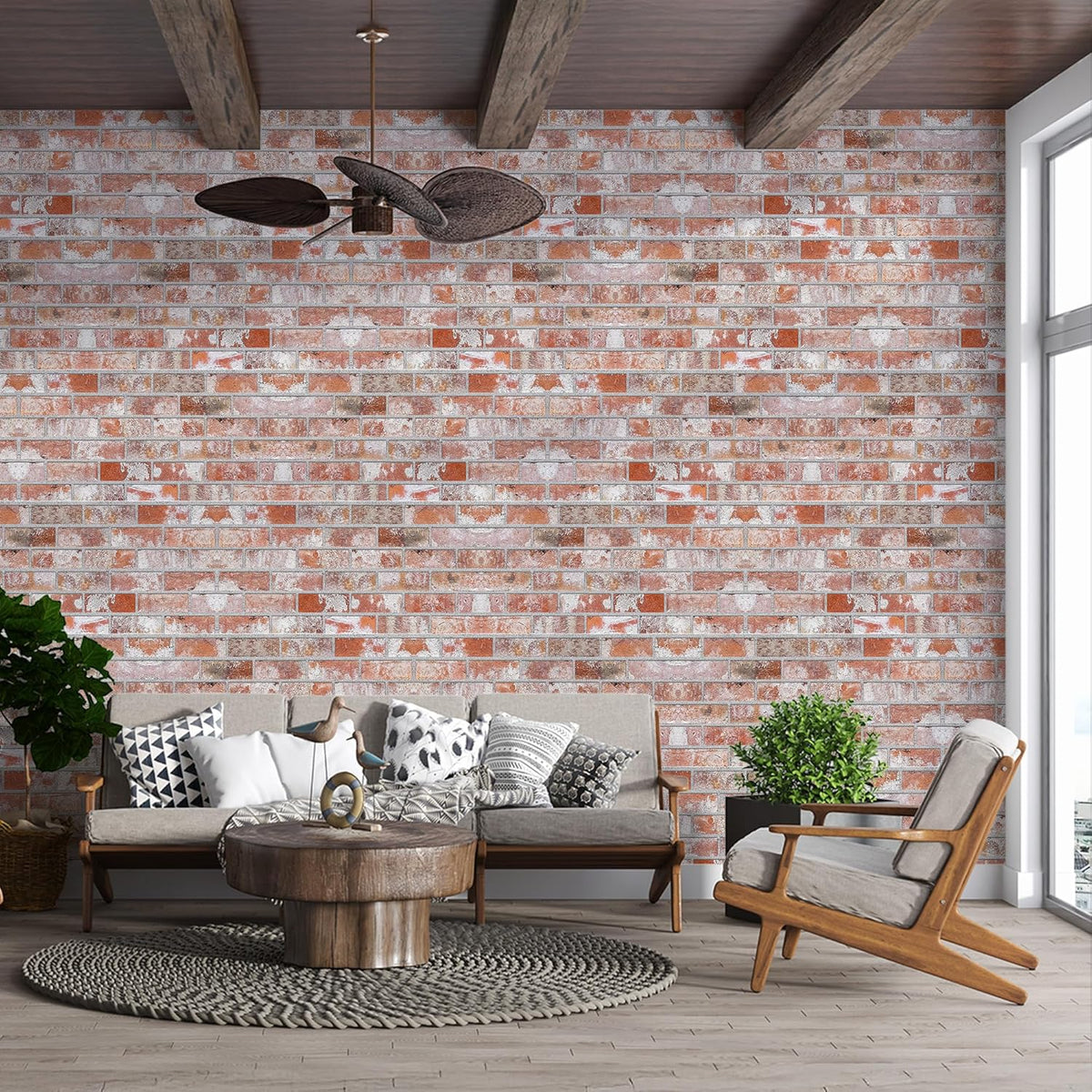 IZODEKOR 3D Wall Panels Brick Effect - Cladding, Stone Look, Styrofoam Facing for Living Room