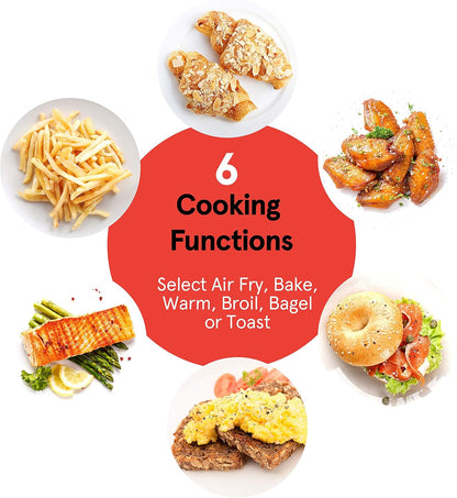 Gourmia GTF7350 6-in-1 Multi-function, Stainless Steel Air Fryer Oven - 6 Cooking Functions - Fry
