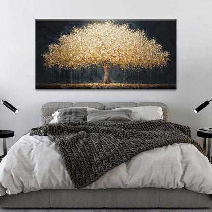 Tsomzxng Abstract Wall Art Gold Tree Of Life Artwork Canvas Art Wall Decor Painting Prints Gold
