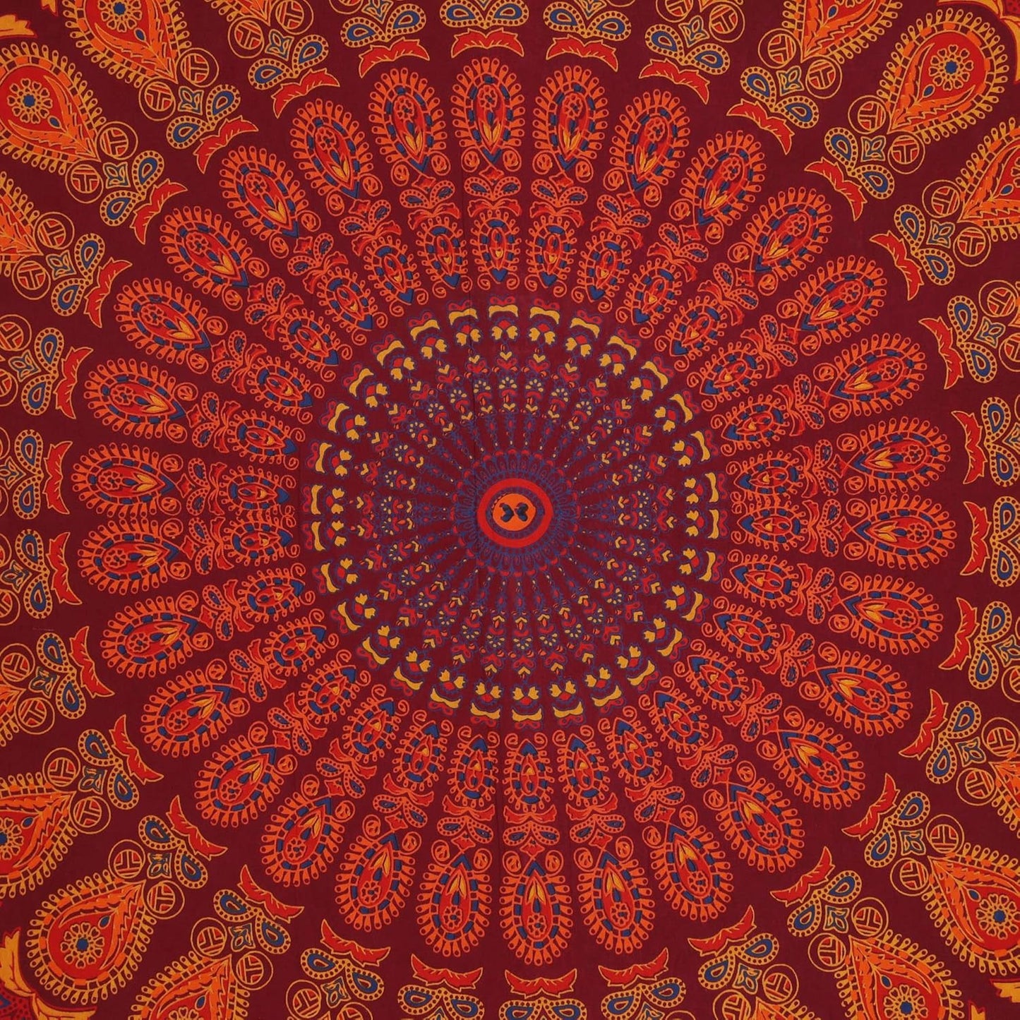 Bless International Handmade Indian hippie Bohemian Psychedelic Peacock Mandala Wall hanging