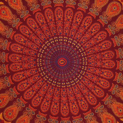 Bless International Handmade Indian hippie Bohemian Psychedelic Peacock Mandala Wall hanging
