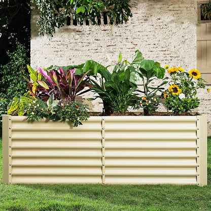Land Guard 8×4×2ft Galvanized Raised Garden Bed, Planter Boxes Outdoor, Raised Garden Beds Outdoor