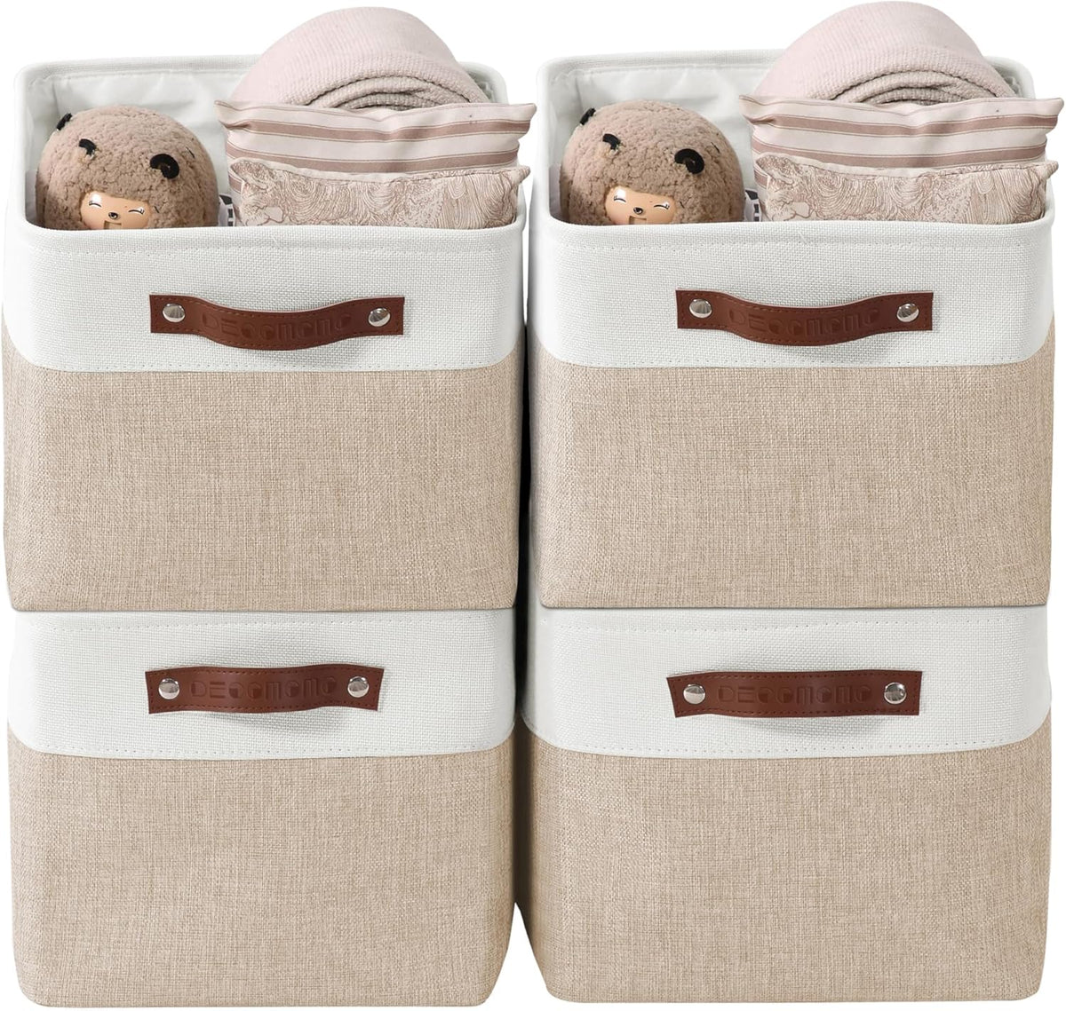 DECOMOMO Storage Bins Fabric Storage Baskets for Shelves, Linen Closet Organization Toys Nursery