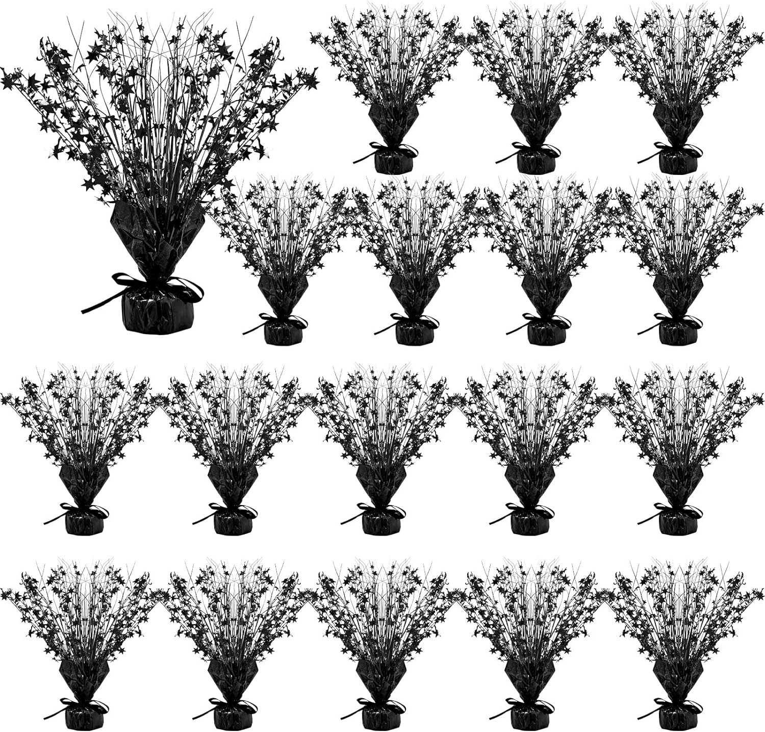 Crowye 18 Pieces Metallic Foil Spray Centerpiece Party Star Table Decoration Burst Metallic Table