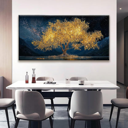 Tsomzxng Canvas Wall Art Decor Modern Large Wall Art For Living Room 29 X 58 Inches Gold Tree Of