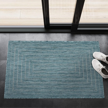 Adiva Rugs Outdoor Indoor Area Rug, Weather Resistant, Easy to Clean, Stain Resistant Floor Mat for