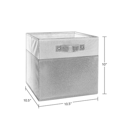 RiverRidge Two-Tone Folding Storage Bins - 2-pack of 10in Tall Olive Cubes