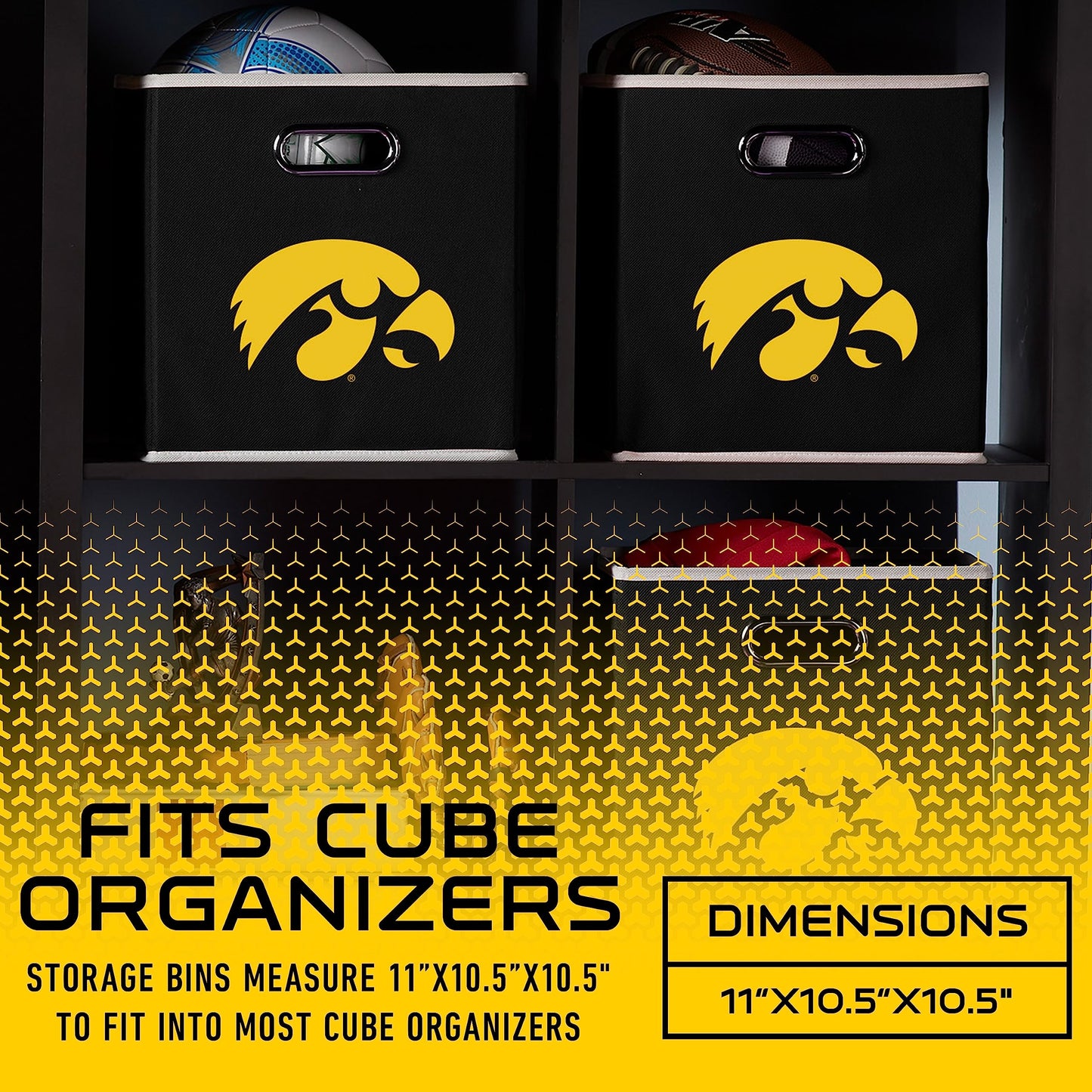 Franklin Sports NCAA Storage Bin - Cube Organizer - Iowa