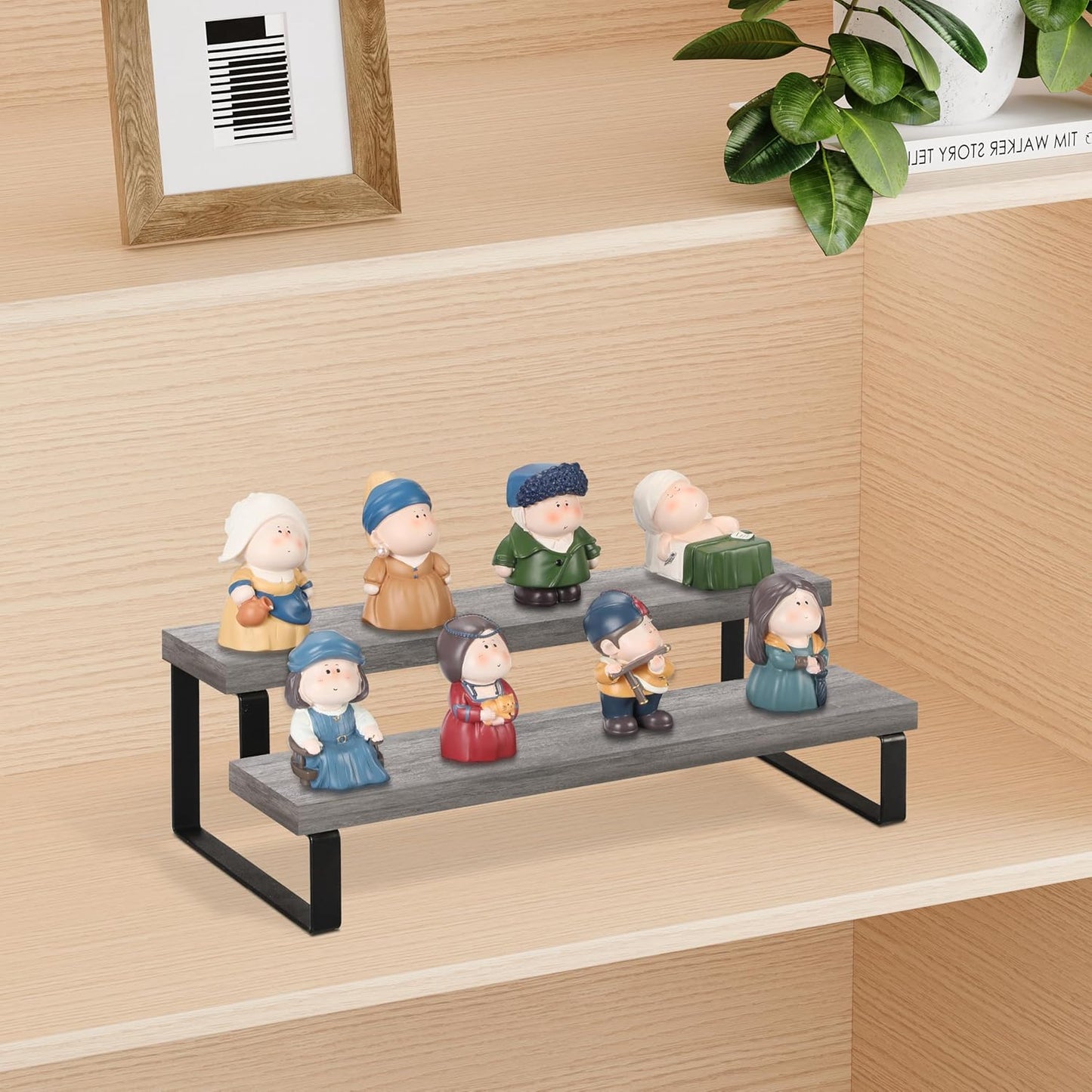 YINMIT Wooden Display Riser Stand, Tiered Perfume and Cologne Organizer Stand, 2 Tier Spice Rack