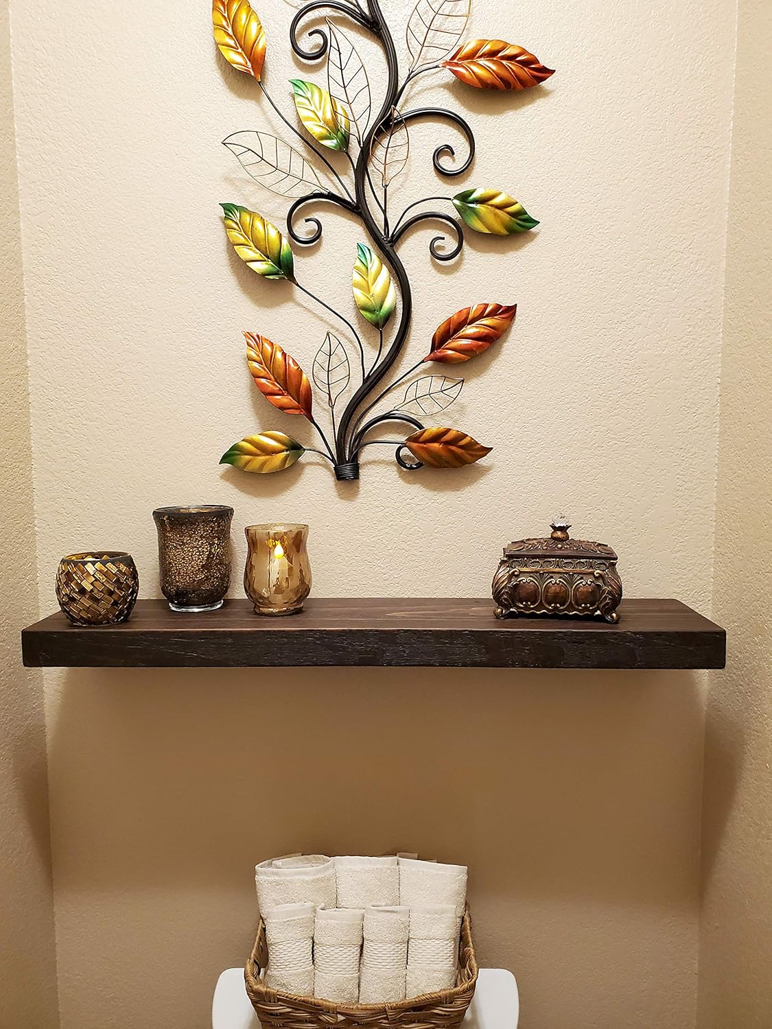 Joel's Antiques 24 Inch Wooden Floating Shelves for Wall - 24x12x2 in - Made of Natural Wood