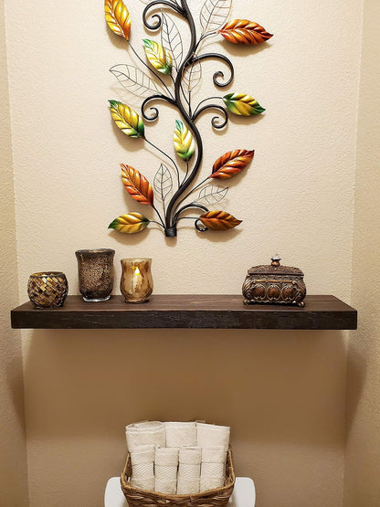Joel's Antiques 24 Inch Wooden Floating Shelves for Wall - 24x12x2 in - Made of Natural Wood
