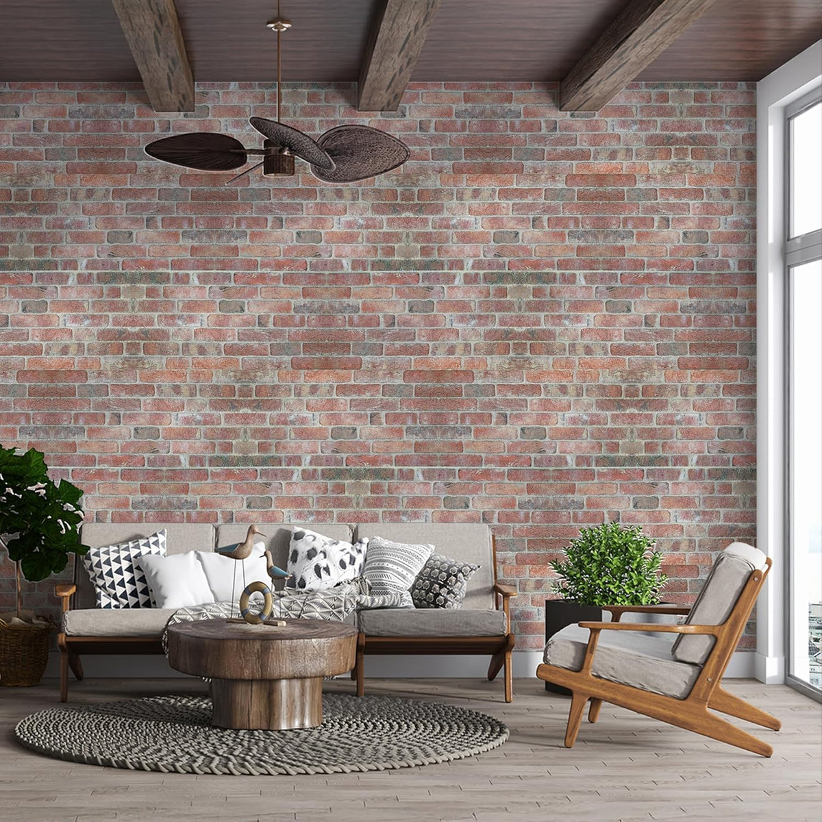 IZODEKOR 3D Wall Panels Brick Effect - Cladding, Stone Look, Styrofoam Facing for Living Room