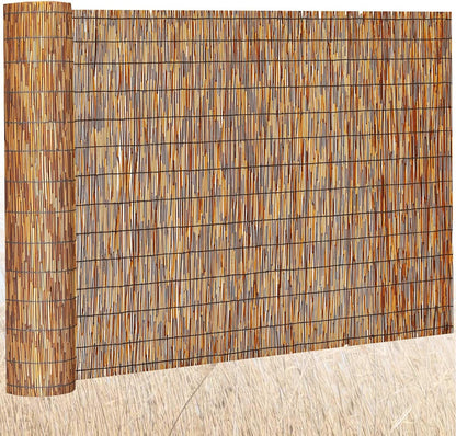 Barydat 1 Pcs 4 x 16.4 ft Bamboo Privacy Screen, Reed Fence Roller Patio Decorative Fences Reed