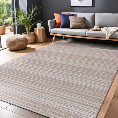 Stripe Outdoor Rug 9x12 Washable Outside Carpet for Indoor Patio Porch Waterproof Easy Cleaning Non
