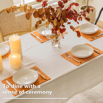 Home Brilliant Cloth Placemats Set of 8 Heat Resistant Dining Table Place Mats for Fall Kitchen