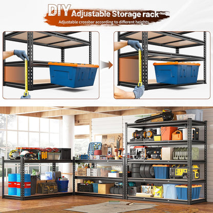 REIBII 48.2" W Garage Shelving, Storage Shelves Load 3000LBS, Adjustable Garage Shelving Heavy Duty