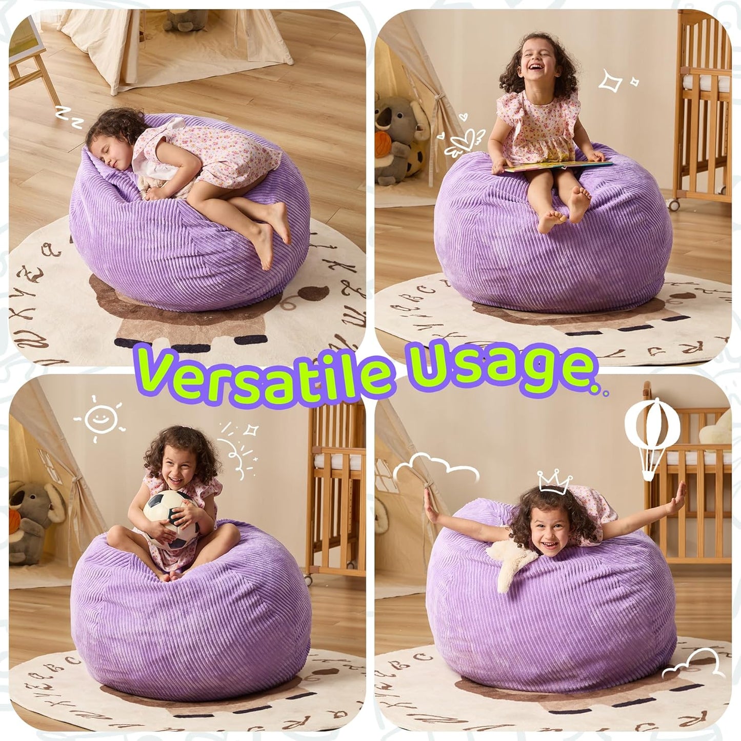 Bean Bag Chairs Teardrop Bean Bag Chair Beanbag Chair with Memory Foam Filled Machine Washable