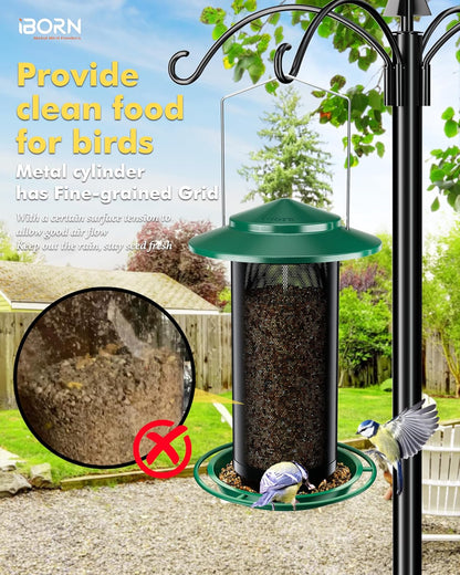 iBorn Bird Feeders for Outdoors, All Metal Mesh Tube, Holding Bird Seed for Outside Feeders,18cm