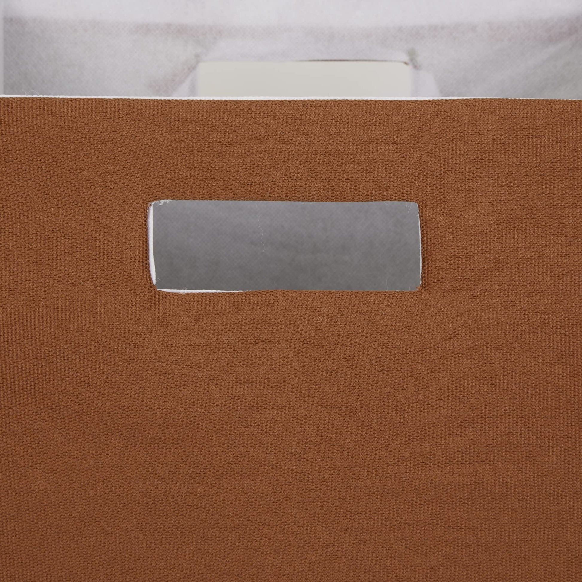DII Fabric Storage Cube Organizer Bin 13x13x13 Foldable, Cinnamon