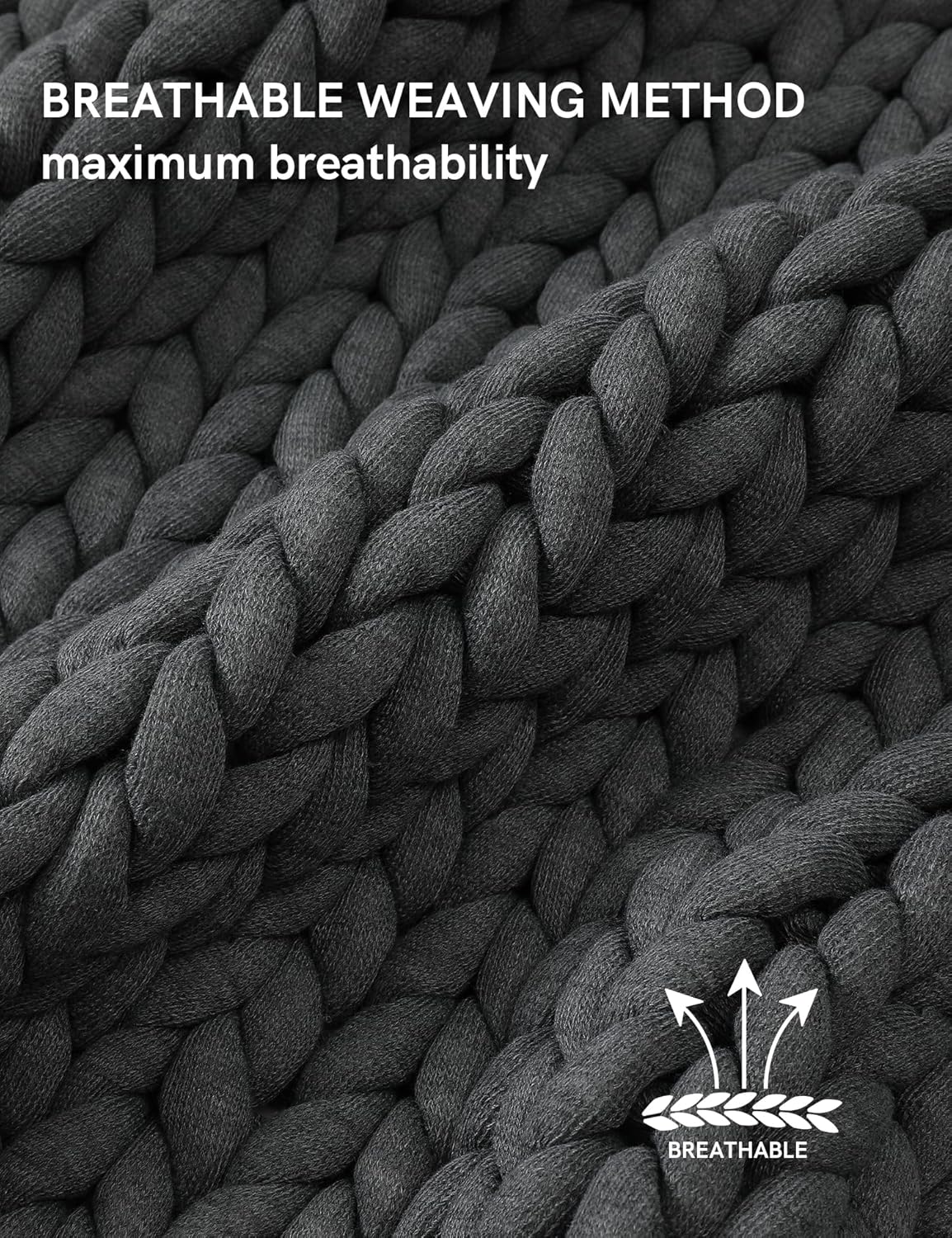 YnM Chunky Throw Blanket, Medium-Weight, Hand Knitted, Skin Friendly, Ventilated and Breathable