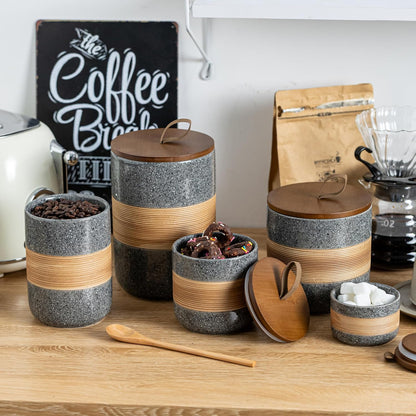 Large Storage Containers with Lids, Ceramic Coffee Container Kitchen Food Storage Cookie Jars with