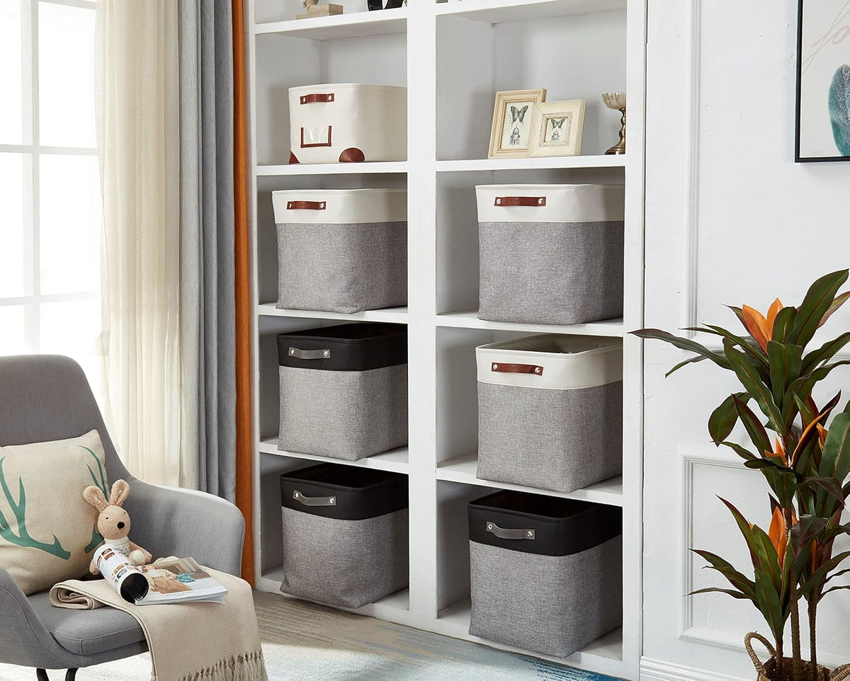DECOMOMO Storage Baskets | Large Storage Bins 54.5L Fabric Baskets for Organizing Laundry Nursery