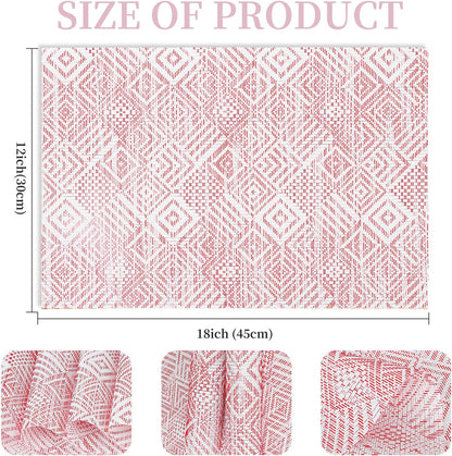 Vinyl Plastic Placemats Set of 6 Washable Heat Resistant Non-Slip Elegant Indoor Outdoor Kitchen