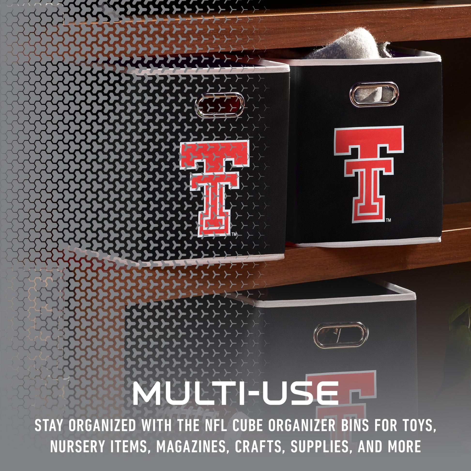 Franklin Sports NCAA Storage Bin - Cube Organizer - Texas Tech