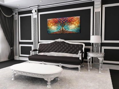 LASMOND Beautiful Colorful Tree Amazing Art Plants Wall Art Decor Artwork for Living Room (30x60