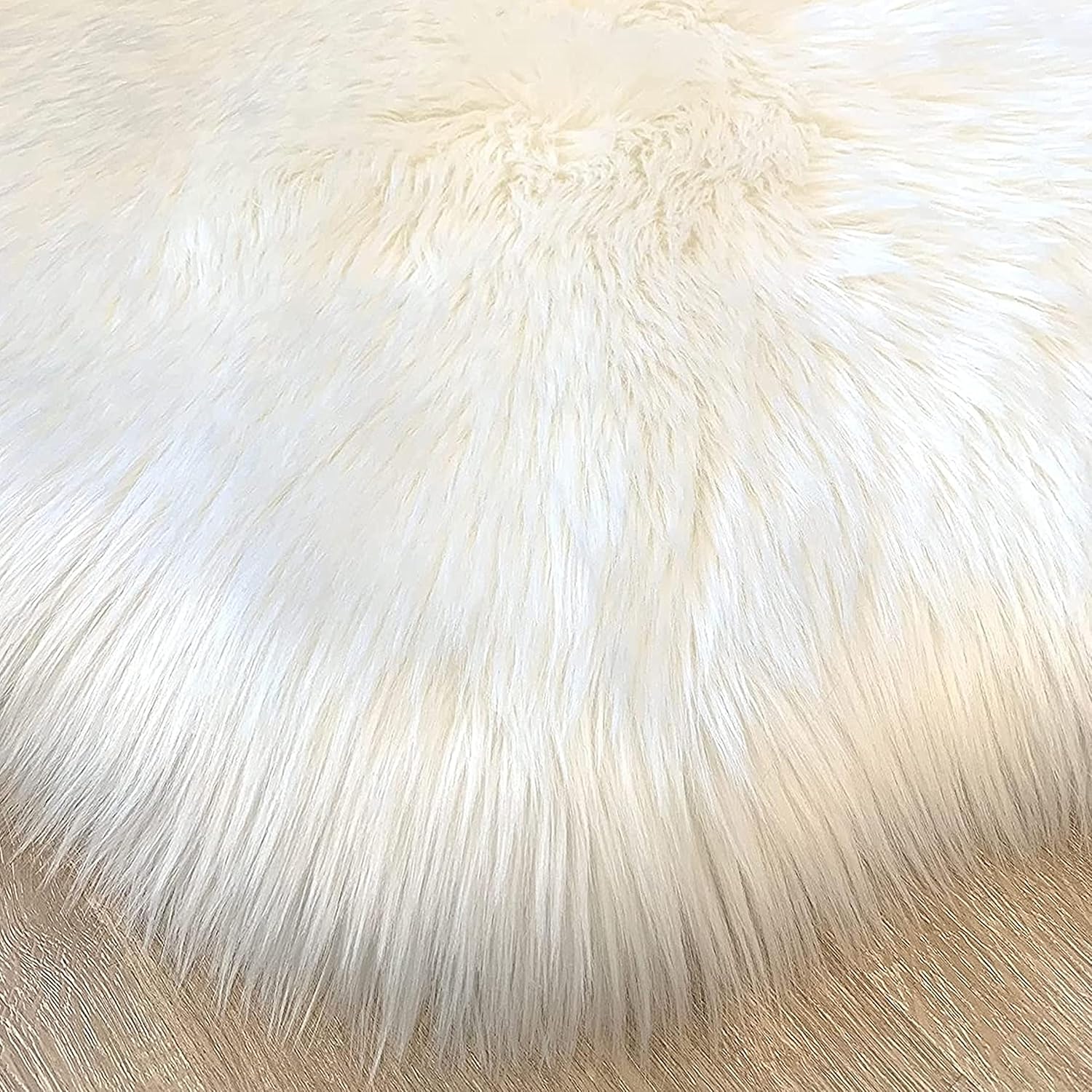 LAMBZY Faux Sheepskin Hypoallergenic Free Shape Silky Shag Rug, Luxury Shaggy Silky Plush Carpet
