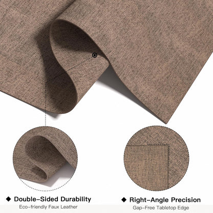 DOLOPL Placemats Set of 12, Reversible Wipeable & Heat Resistant Place Mats, Modern Faux Leather