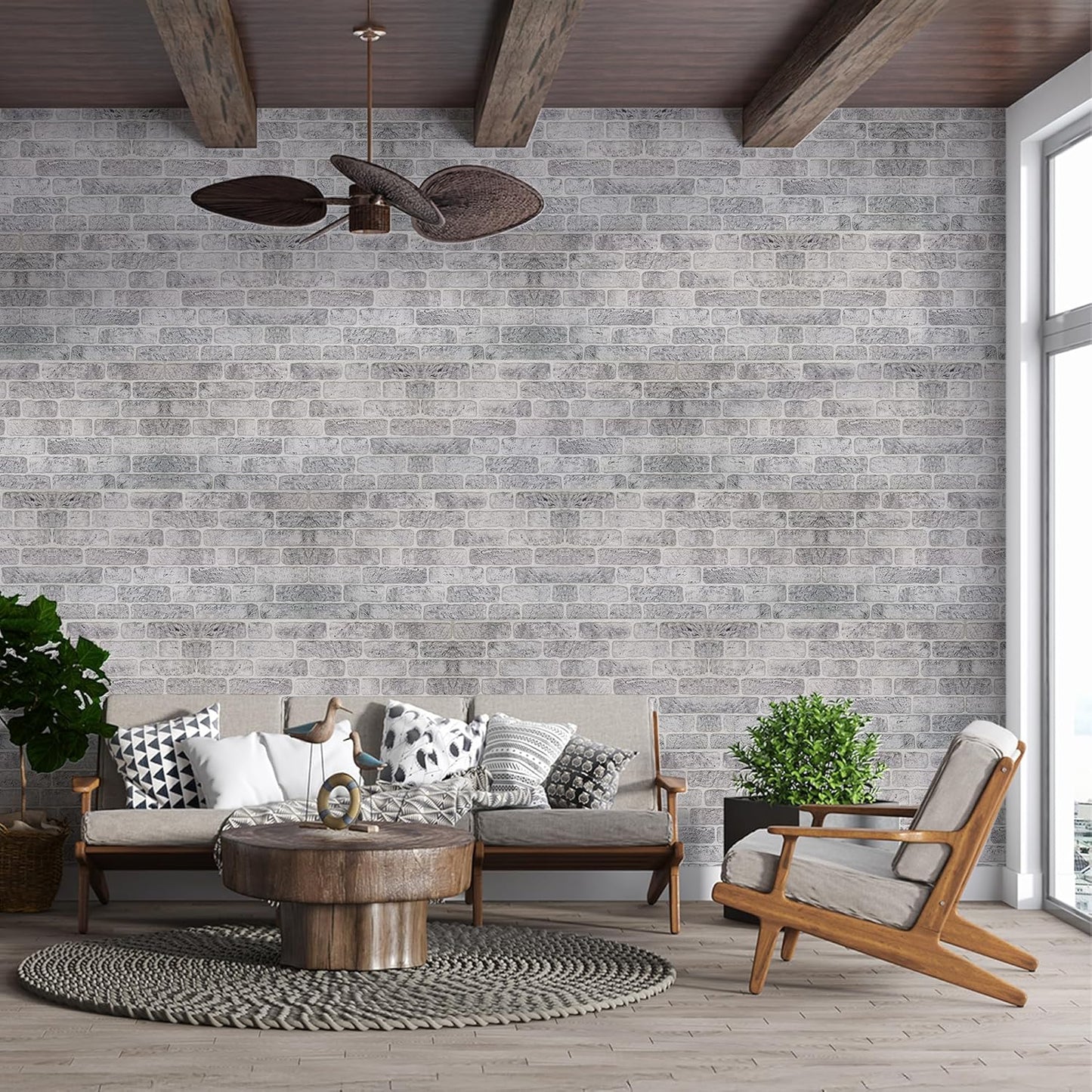 IZODEKOR 3D Wall Panels Brick Effect - Cladding, Stone Look, Styrofoam Facing for Living Room