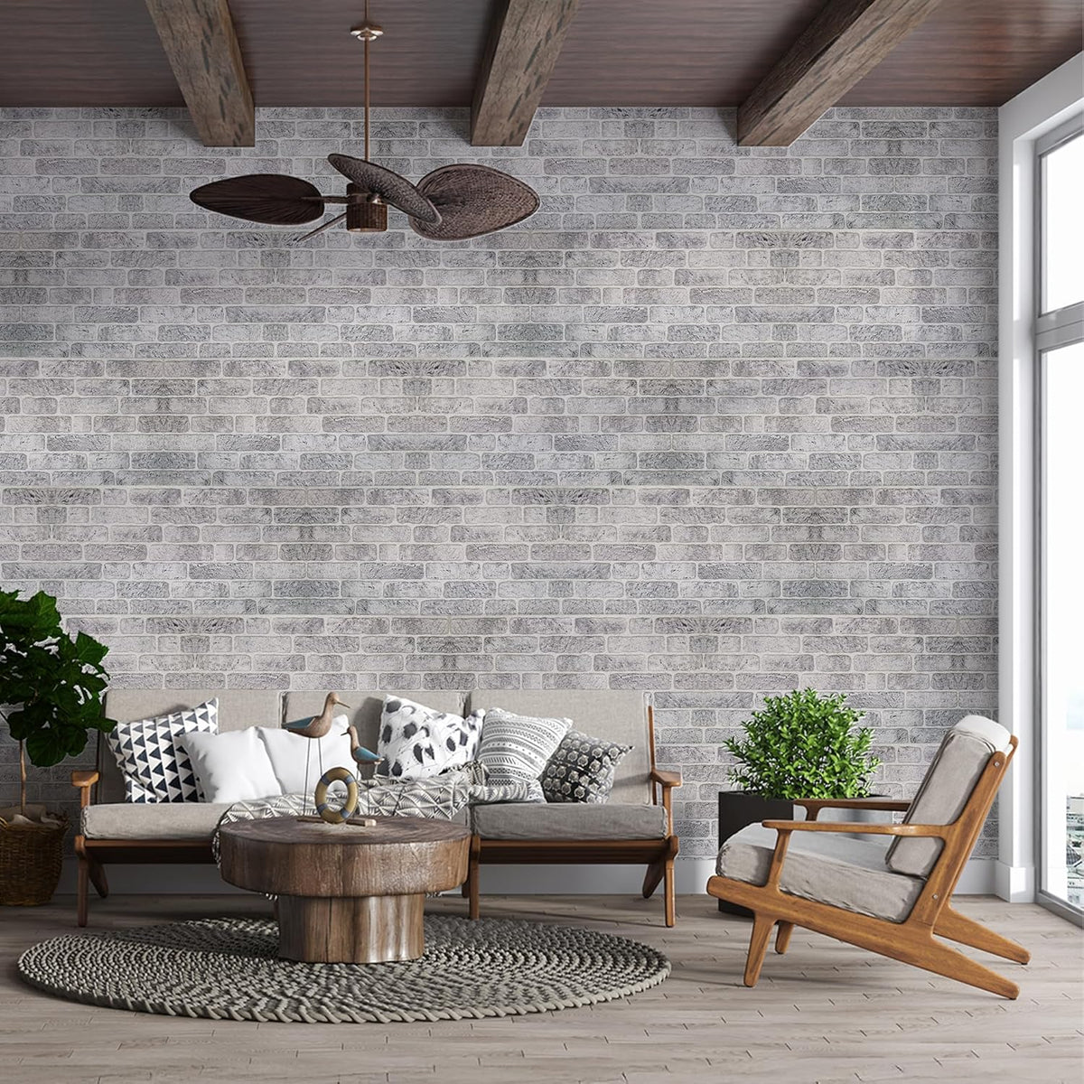 IZODEKOR 3D Wall Panels Brick Effect - Cladding, Stone Look, Styrofoam Facing for Living Room