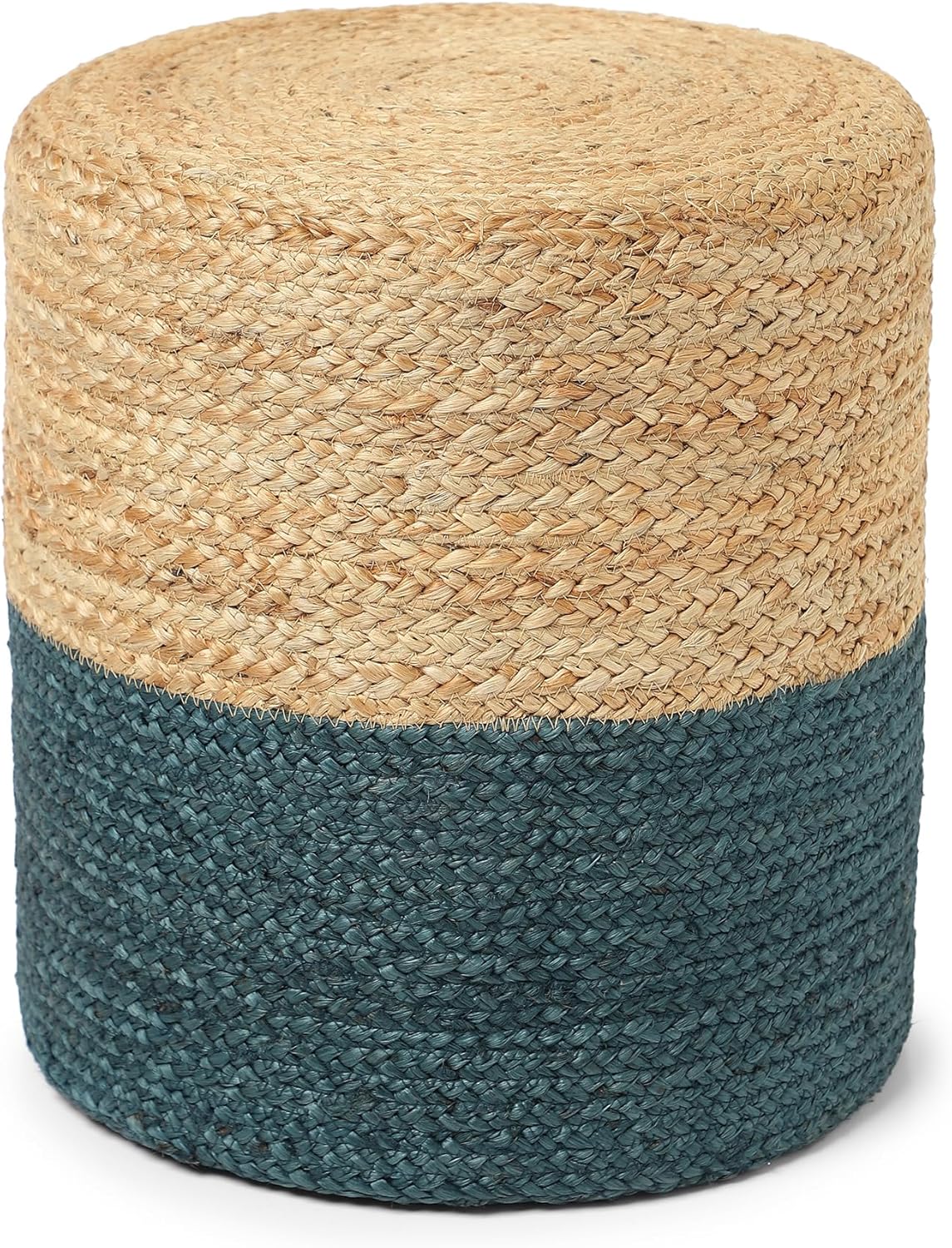 REDEARTH · Cylindrical Pouf Foot Stool Ottoman - Jute Braided Pouffe Poof Accent Sitting Footrest