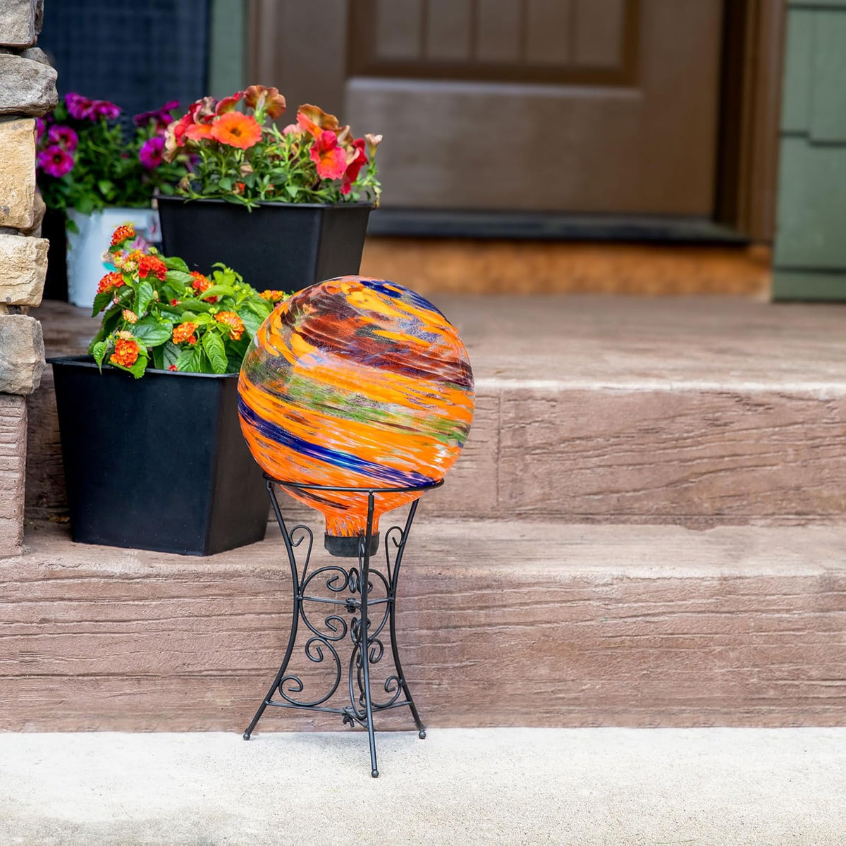 Sunnydaze 10-Inch Gazing Ball for Garden - Glass Gazing Globe for Outside - Garden Orb Yard Decor
