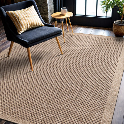 CAMILSON Easy Jute Rug 4x6, Indoor Outdoor Natural Color Fiber Area Rugs for Living Room Patio and