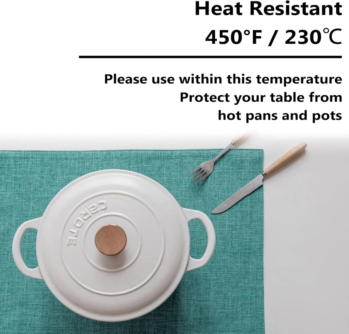 Home Brilliant Teal Placemats Set of 8 Heat Resistant Dining Table Place Mats for Kitchen Table