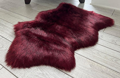 LAMBZY Faux Sheepskin Super Soft Hypoallergenic Free Shape Silky Shag Rug, Luxury Shaggy Plush